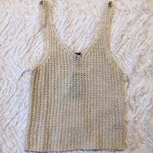 Cream Woven Tank Top